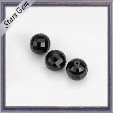 Perles de verre cristal noir à bas prix avec trou pour bijoux